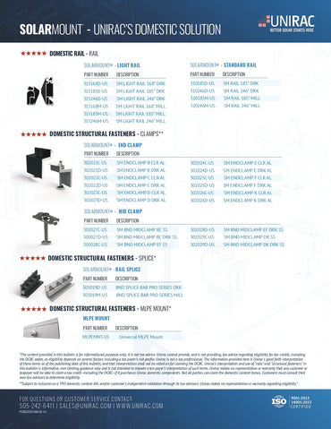 UNI-310185D-US rail mounting bracket