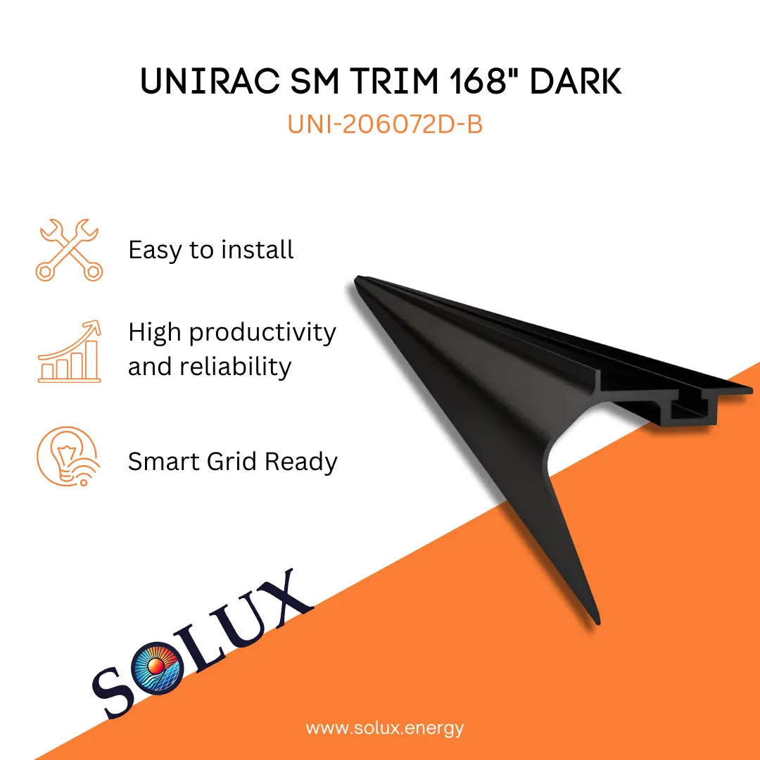 This is an image of Solar Trim 168" DARK - Unirac SM