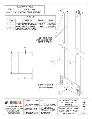 UNI-404032 diagonal braces