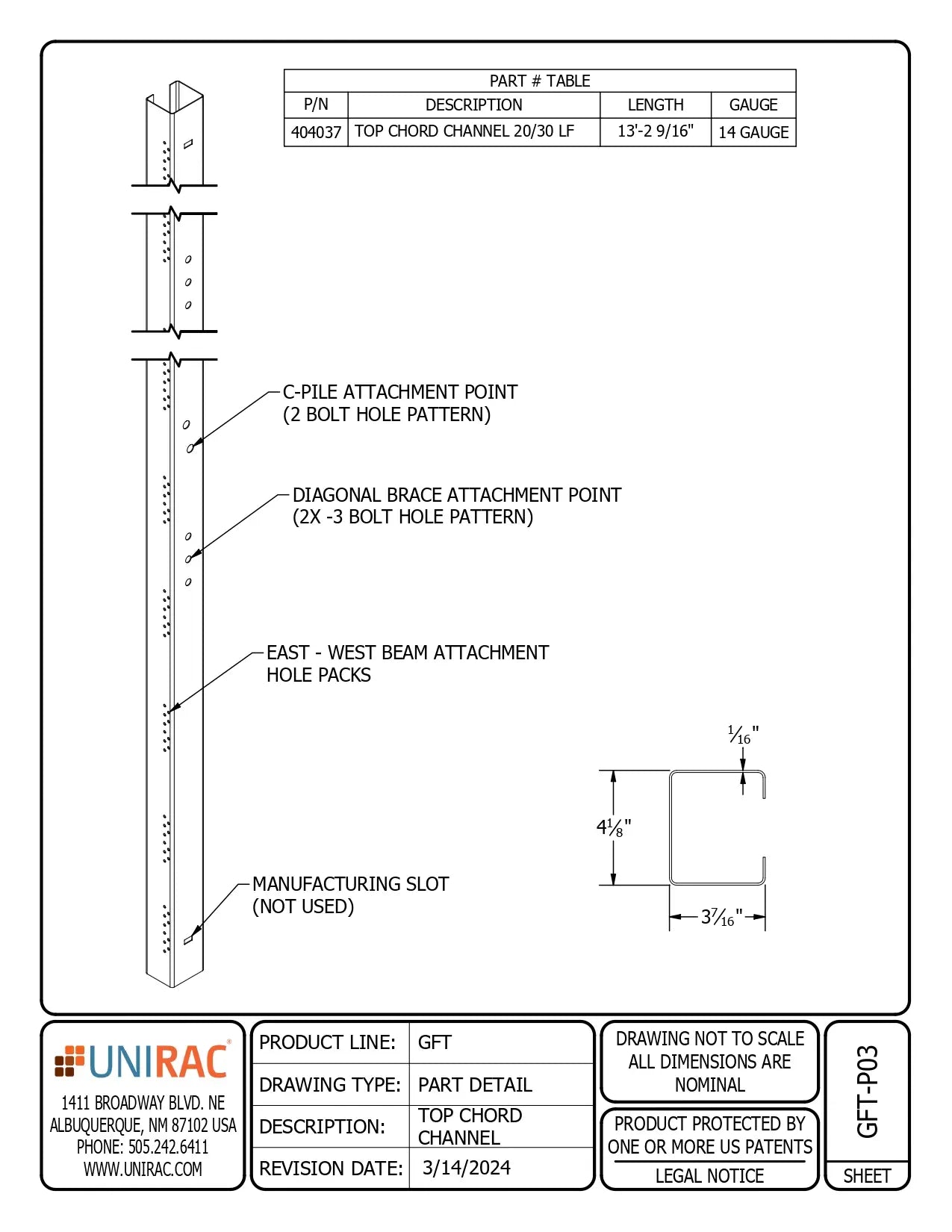 UNI-404037 structural beam
