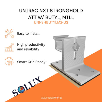 This is an image of Unirac Stronghold Attachment W/ Butyl, MILL