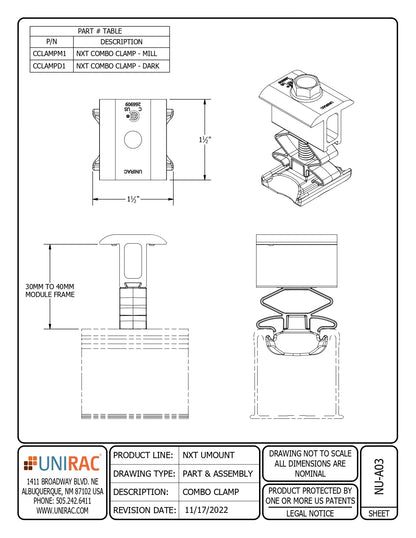 UNI-CCLAMPM1 mount clamps