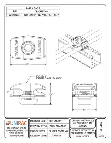 UNI-WRMCNSD1 solar panel wire clips