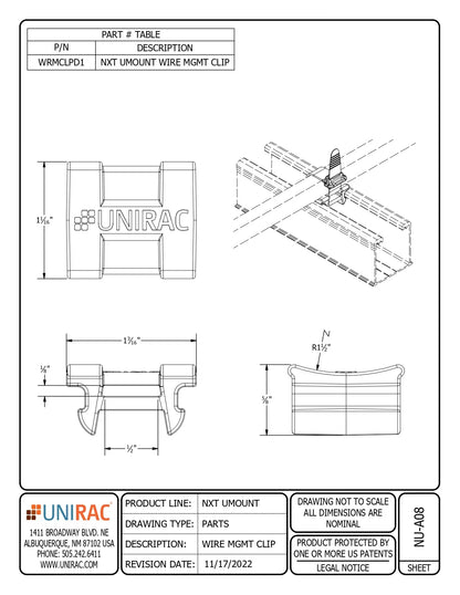 UNI-WRMCLPD1 solar wire management clips