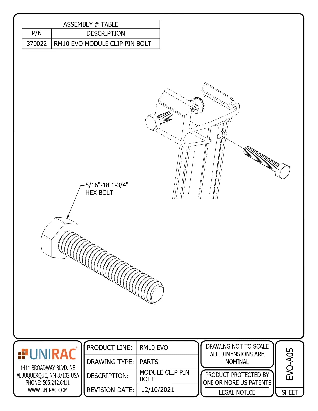 UNI-370022 bolt side