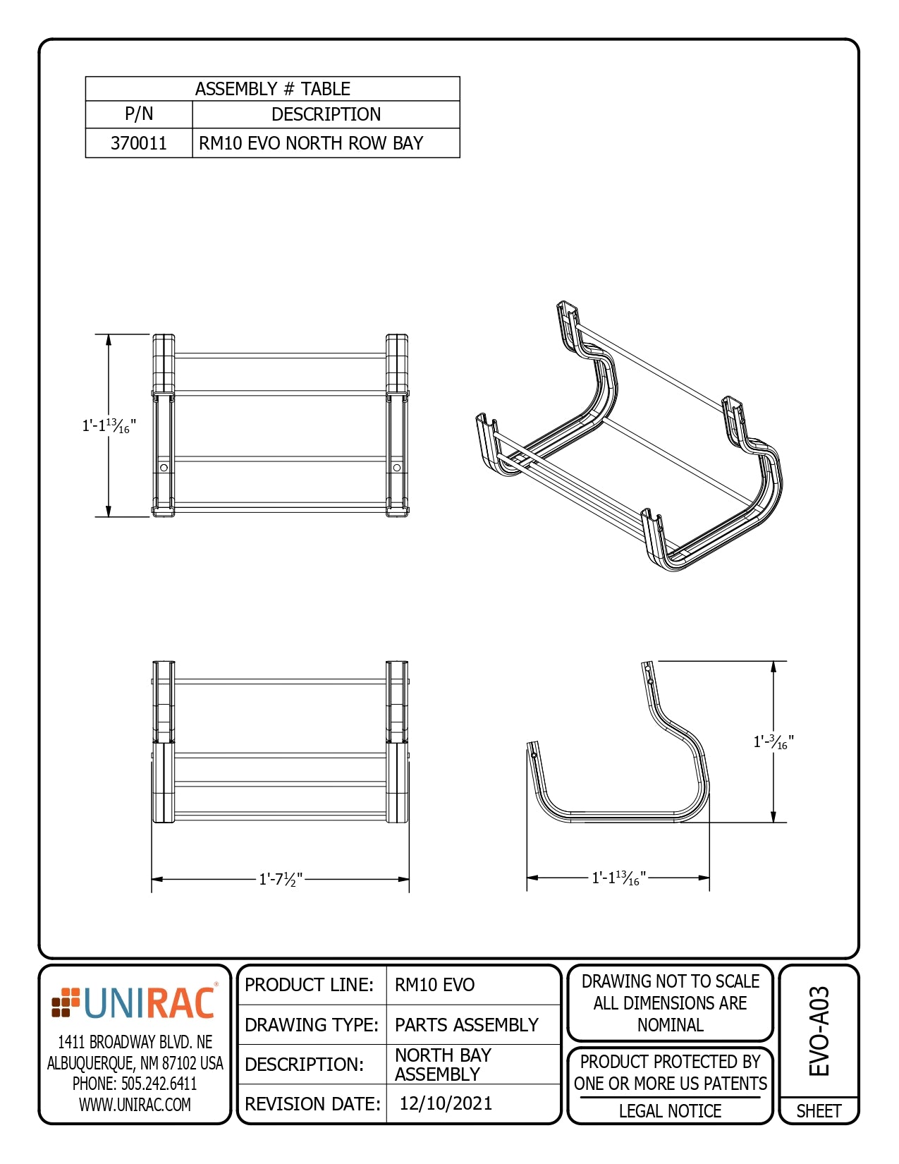 UNI-370011 ballasted solar racking