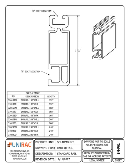 UNI-320185M rail solar