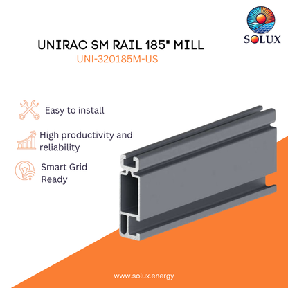 Solar Rails Mounting Unirac 185" Mill