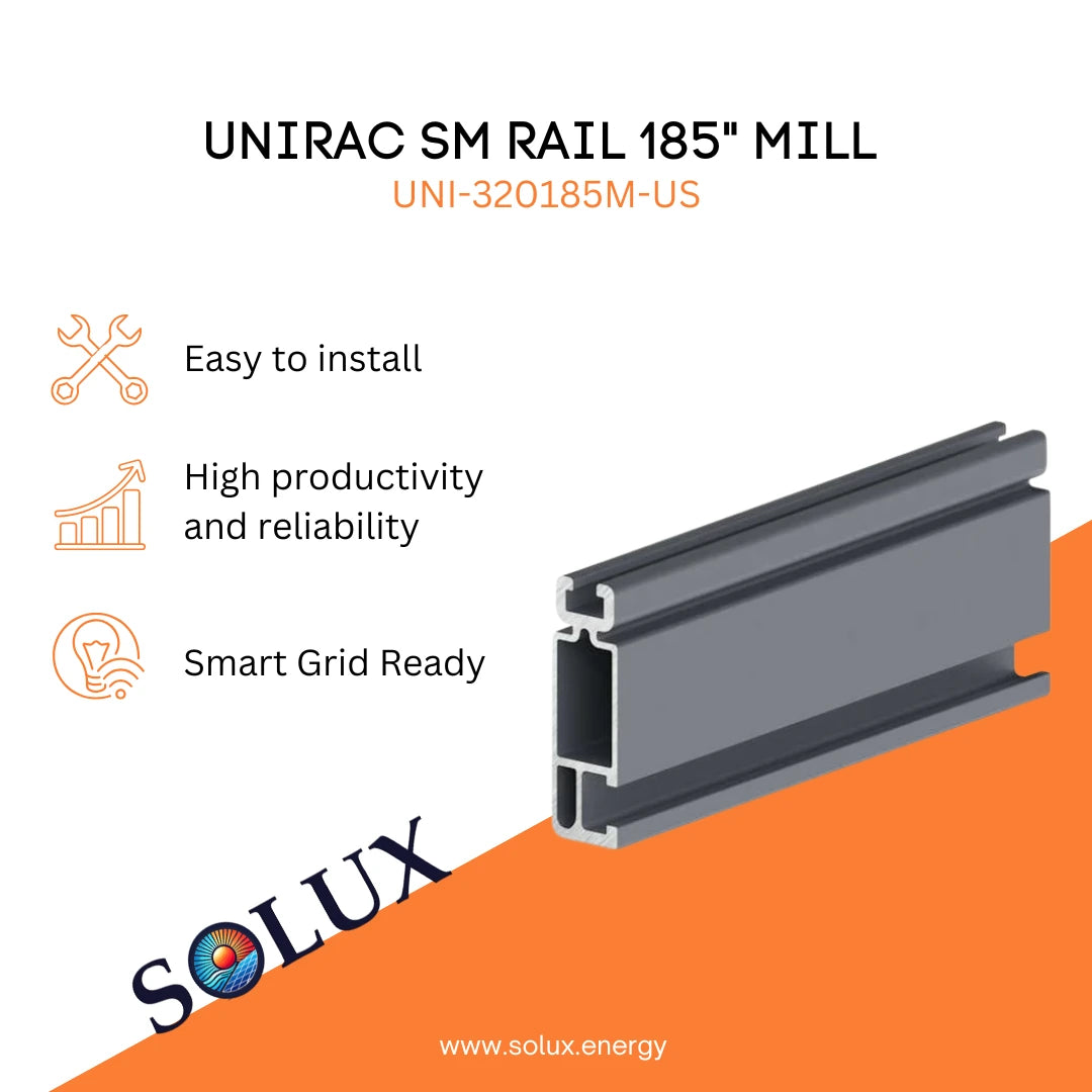 This is an image of Solar Rails Mounting Unirac 185" Mill