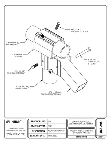 UNI-403214C aluminum railing end caps