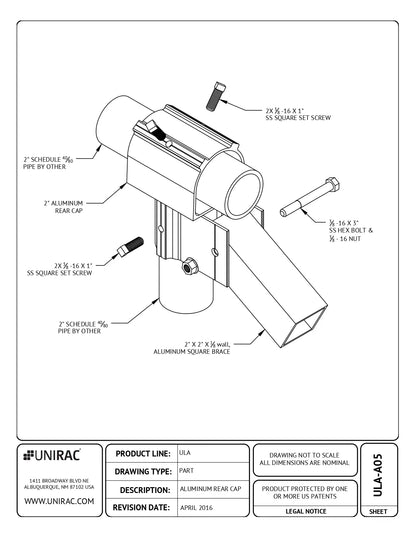 UNI-403214C aluminum railing end caps