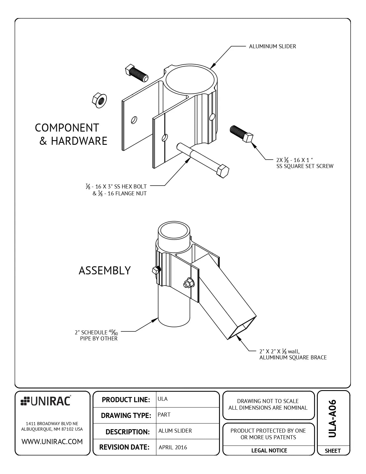 UNI-403215C slider component
