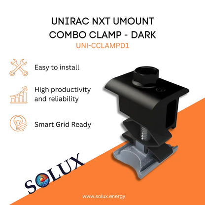 This is an image of Combination Clamp, Unirac NXT UMount - Dark