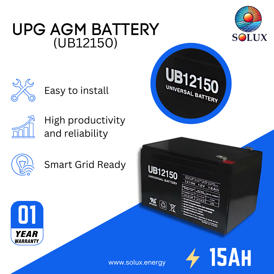 This is an image of UPG 12V 15Ah Battery Sealed Lead-Acid AGM