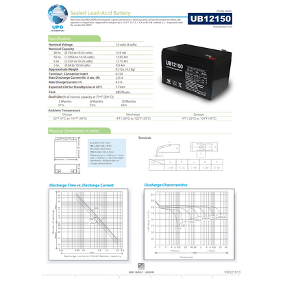 UB12150 sla battery