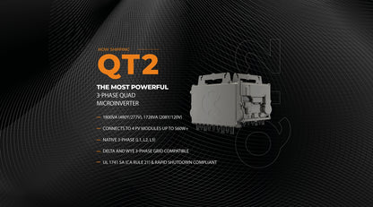 APSmart QT2-480V-5-WIRE 1800Watts Dual Three Phase Microinverter (Supports 315-670Watts per panel)
