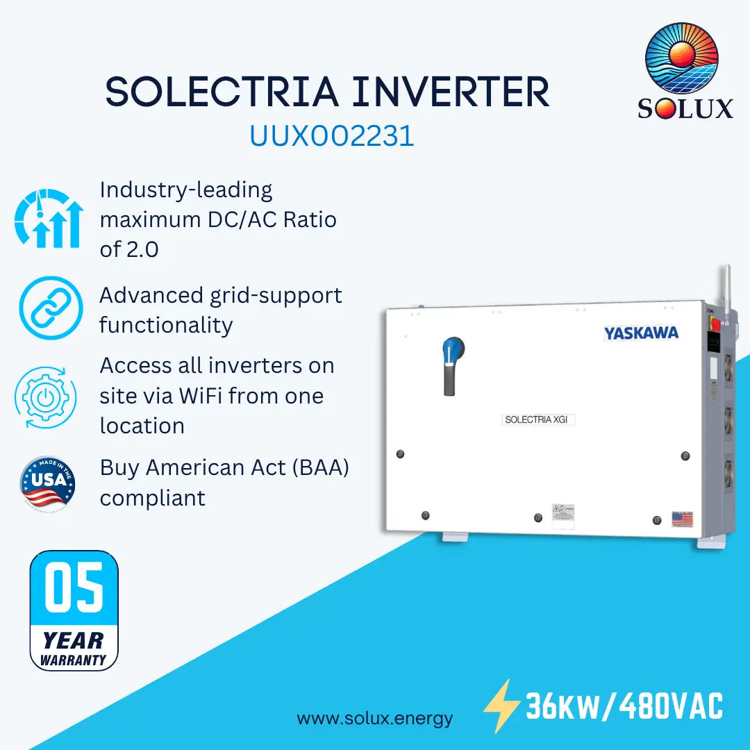 Yakasawa Solectria UUX002231 200kW, 1500VDC/480VAC Transformerless Inverter