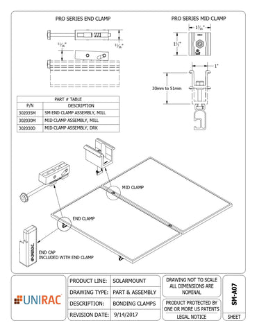 302035M unirac end clamps