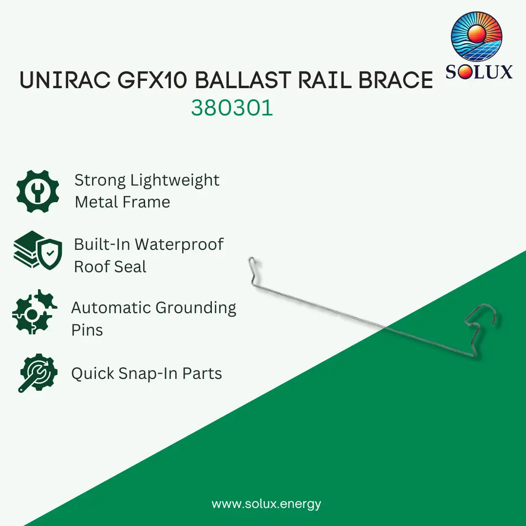 Unirac GFX10 Ballast Rail Brace (Sold Individually, Pkg Qty 25)