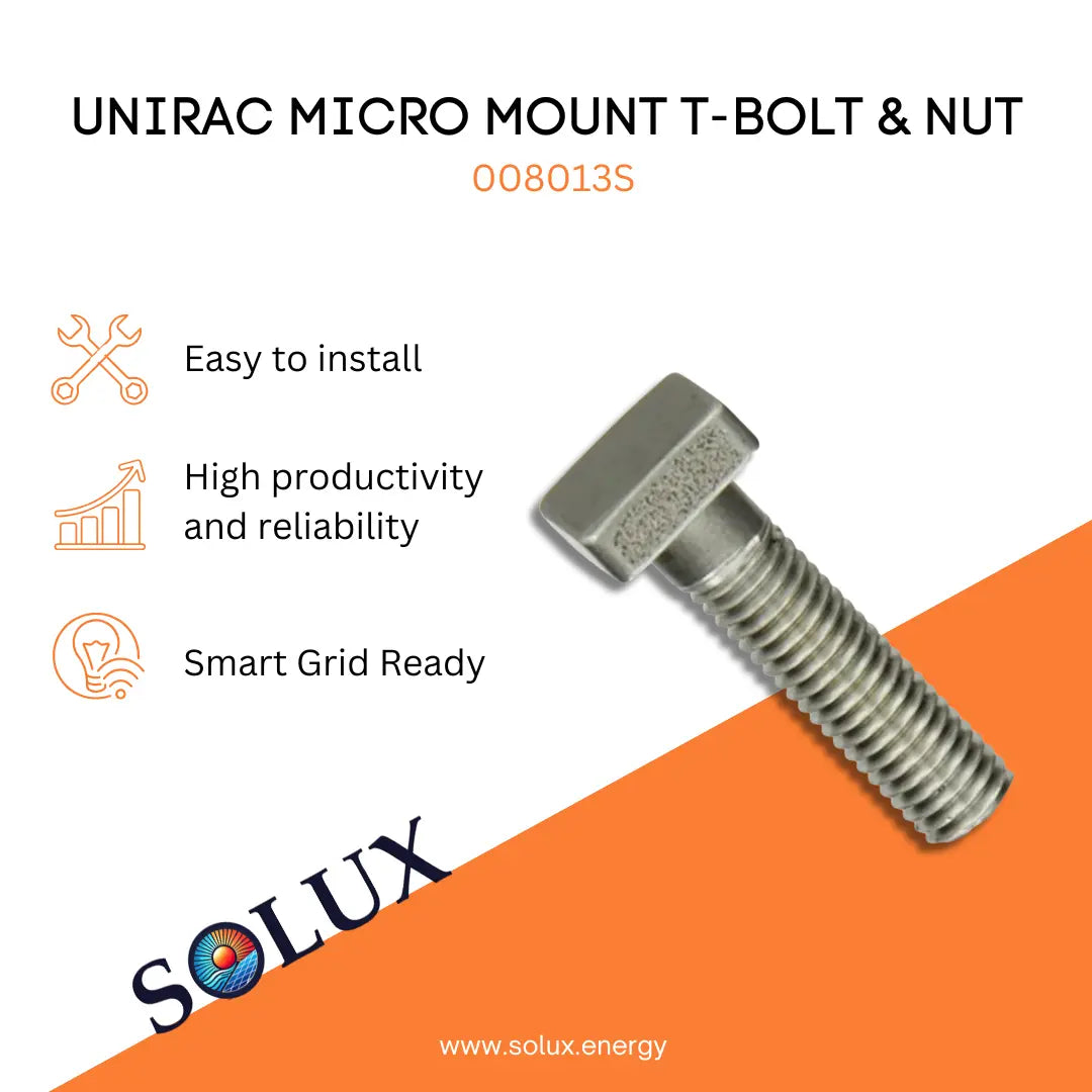 This is an image of Unirac Solar Mounts Micro Mounts T-Bolt & Nut
