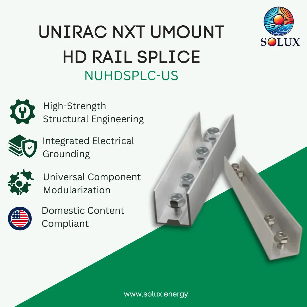 Unirac NXT UMOUNT HD RAIL SPLICE (Sold Individually, Pkg Qty 20)