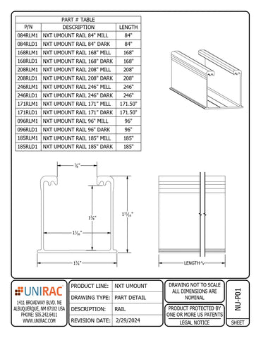 168RLD1 nxt umount rail