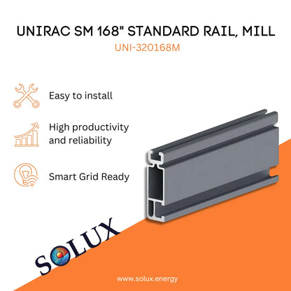 This is an image of Rail Mounts Standard Unirac SM 168" Mill