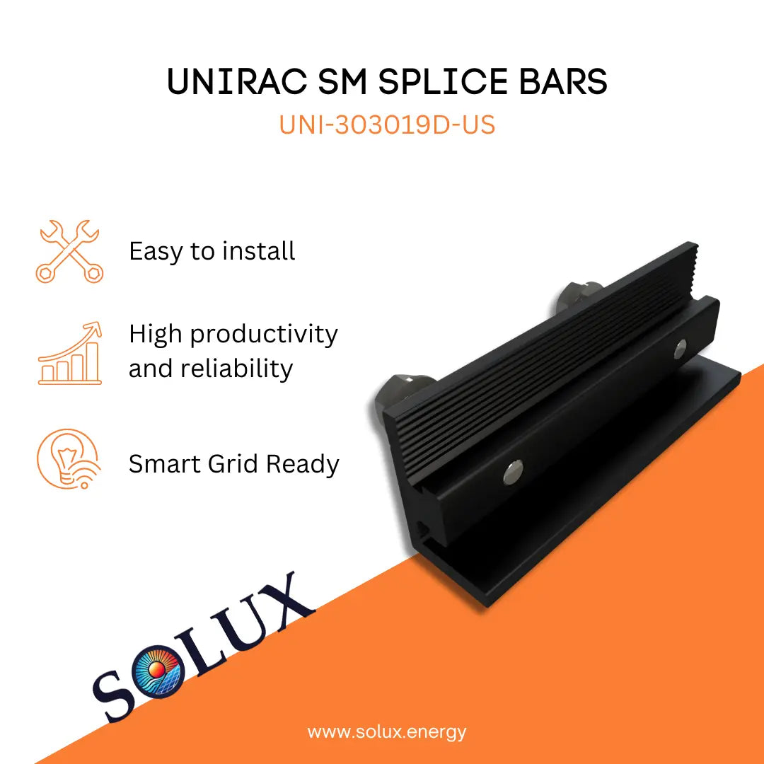 This is an image of Splice Bars Unirac Solar Mounts, Integrated Bonding, Dark
