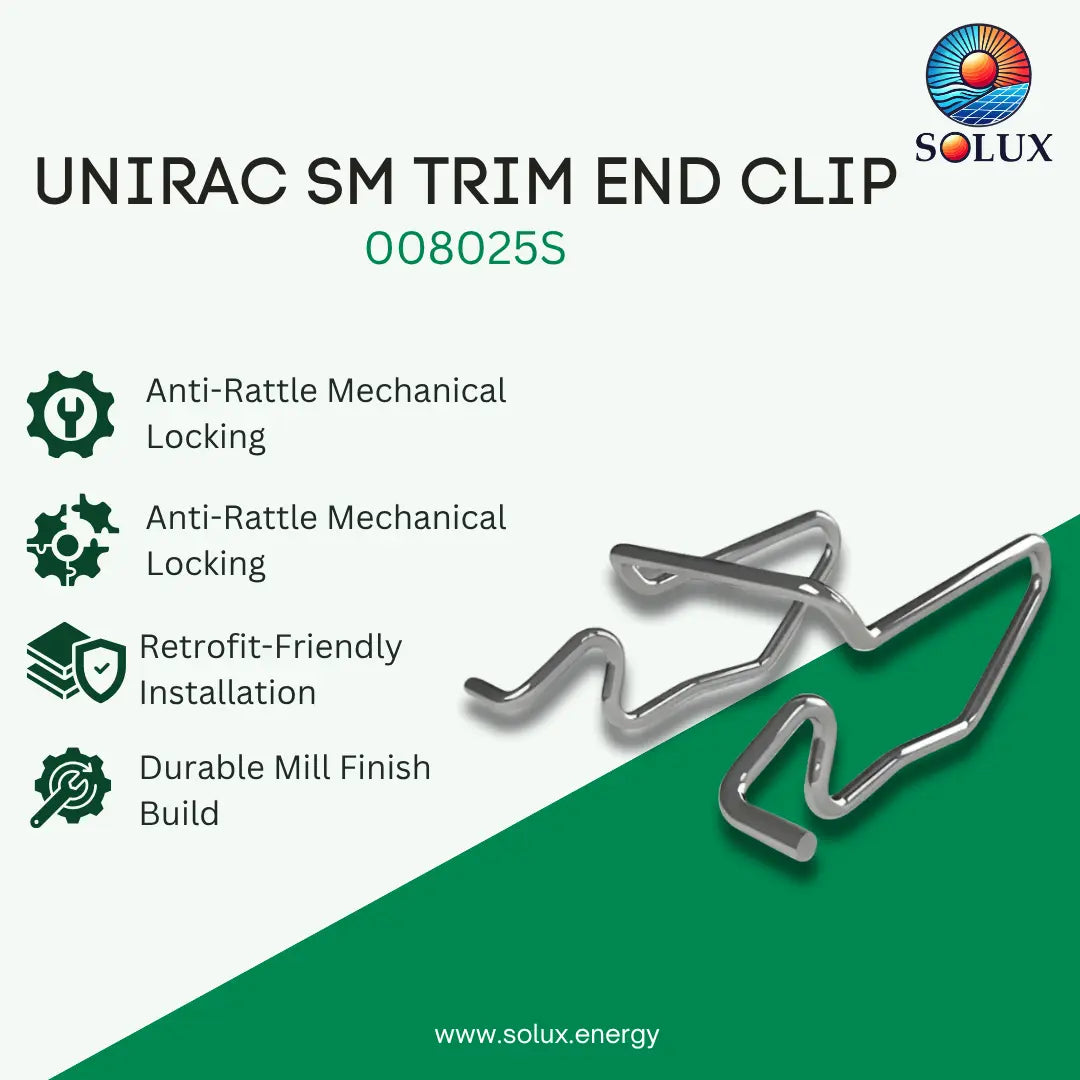 Unirac SM TRIM END CLIP (Sold Individually, Pkg Qty 10)