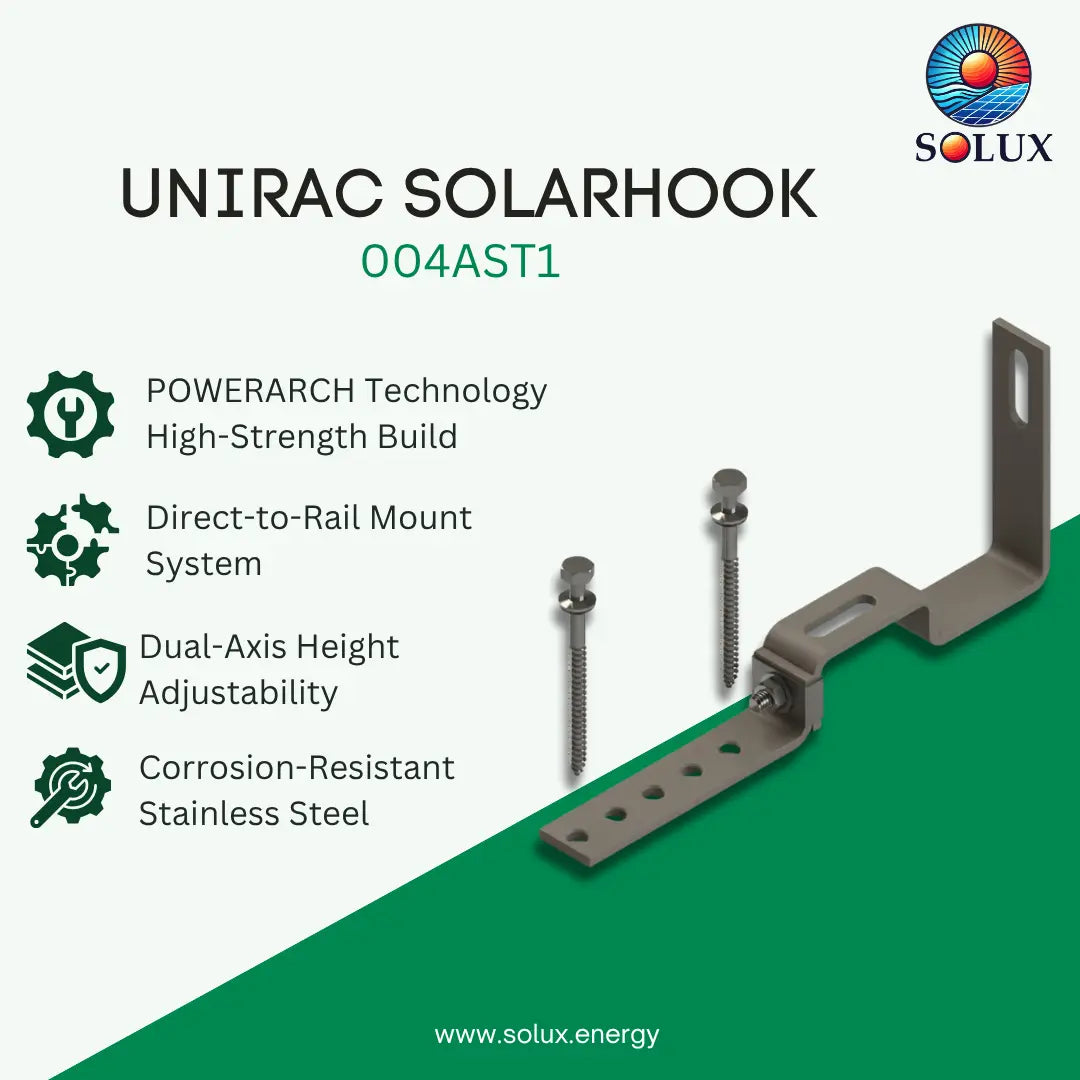 Unirac SOLARHOOK ADJ STONE COATED ST1 (Sold Individually, Pkg Qty 30)