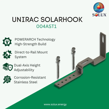 Unirac SOLARHOOK ADJ STONE COATED ST1 (Sold Individually, Pkg Qty 30)