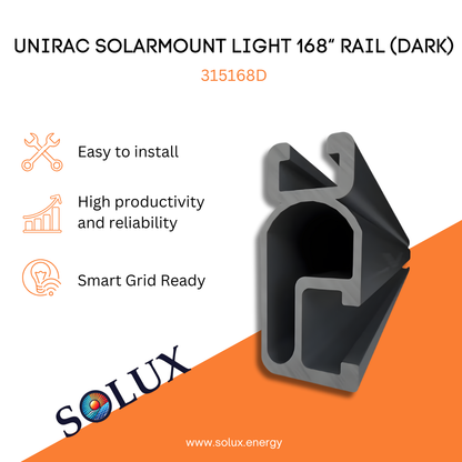 This is an image of Unirac Light Rail 168“ (Dark)