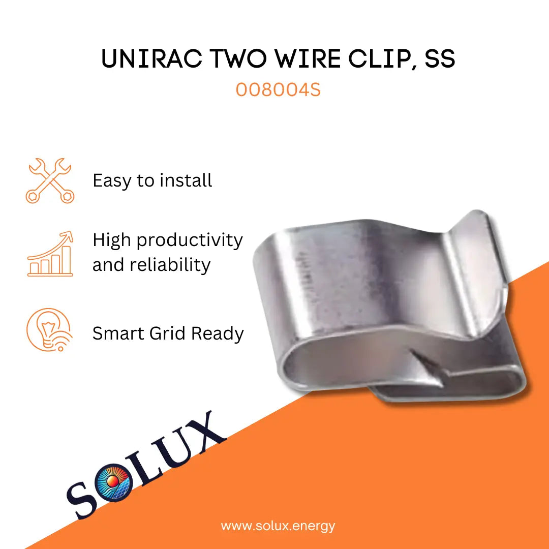 This is an image of Wire and Clips- Unirac Two Wire Clip SS