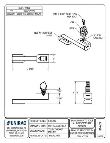 00823CM tile conduit mount