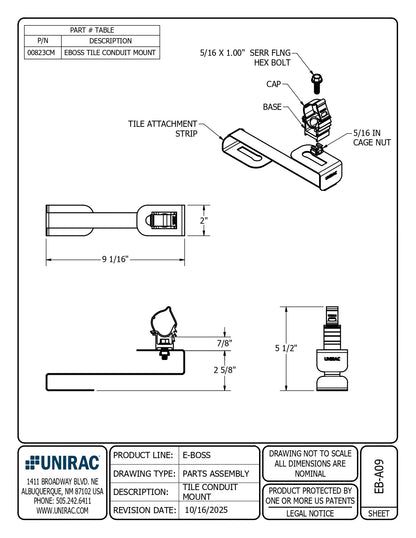 00823CM tile conduit mount