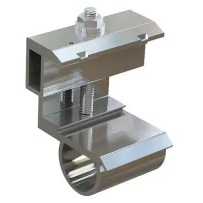 Product image of ES10466: silver metal preassembled universal solar mounting clamp on a white background.