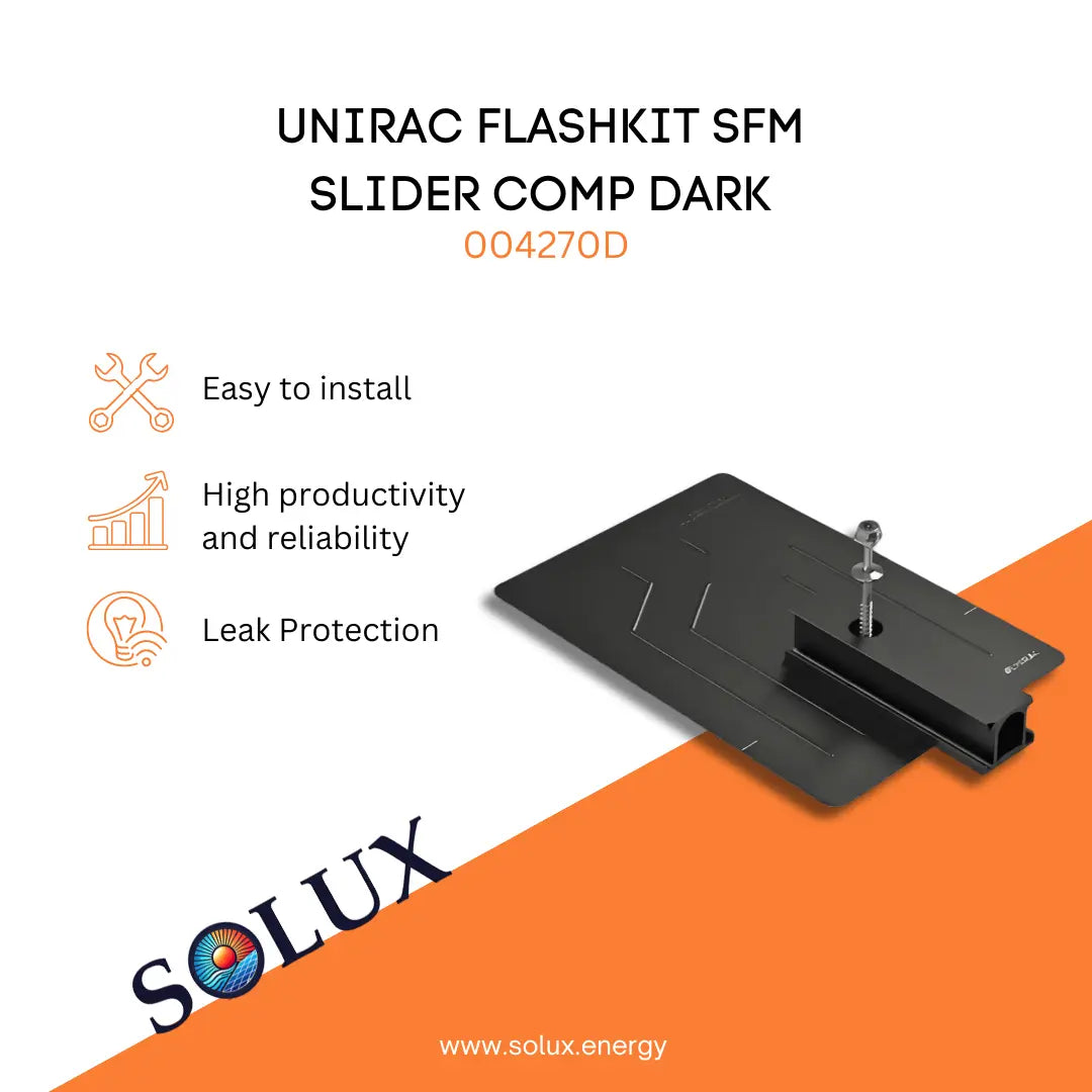 This is an image of Unirac FlashKit SFM Slider Comp, Dark (004270D)
