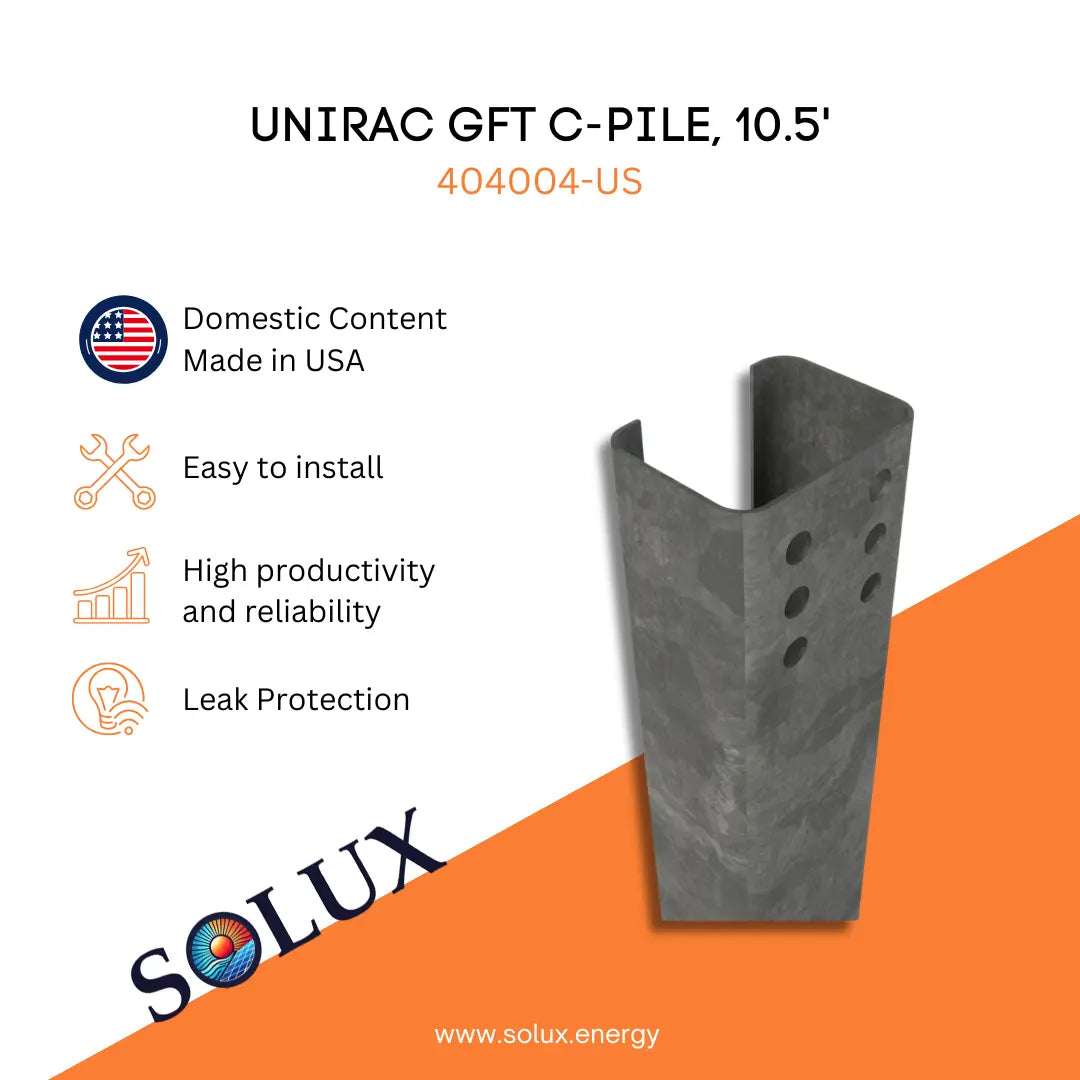 This is an image of Unirac GFT C-PILE, 10.5' Domestic Solution