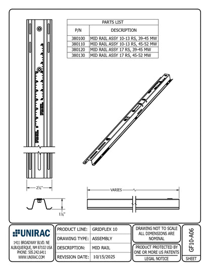 380100-US, 380100, 380120-US, 380120, 380110-US, 380130-US mid rail