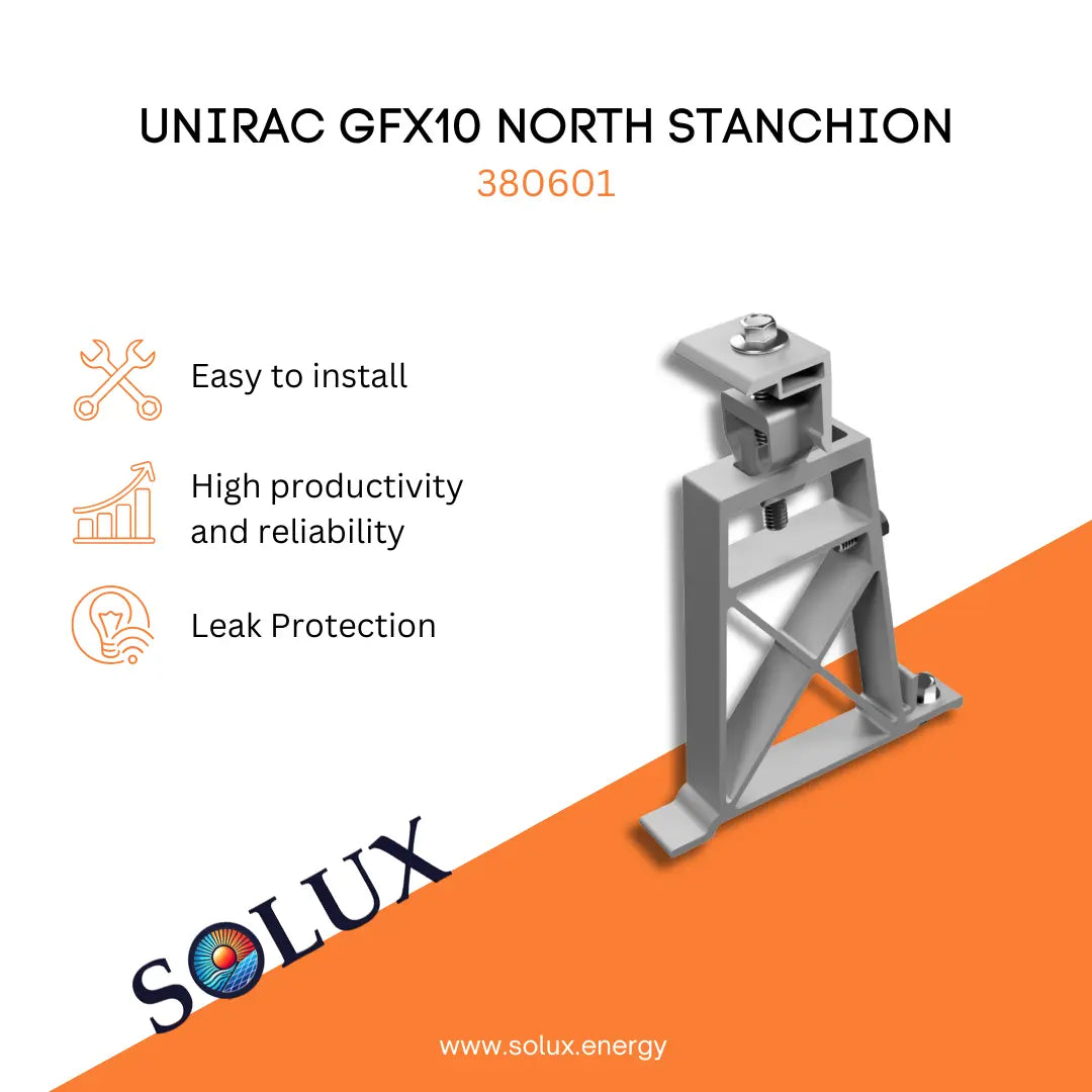 This is an image of Unirac GFX10 North Stanchion (Sold Individually, Pkg Qty 20)