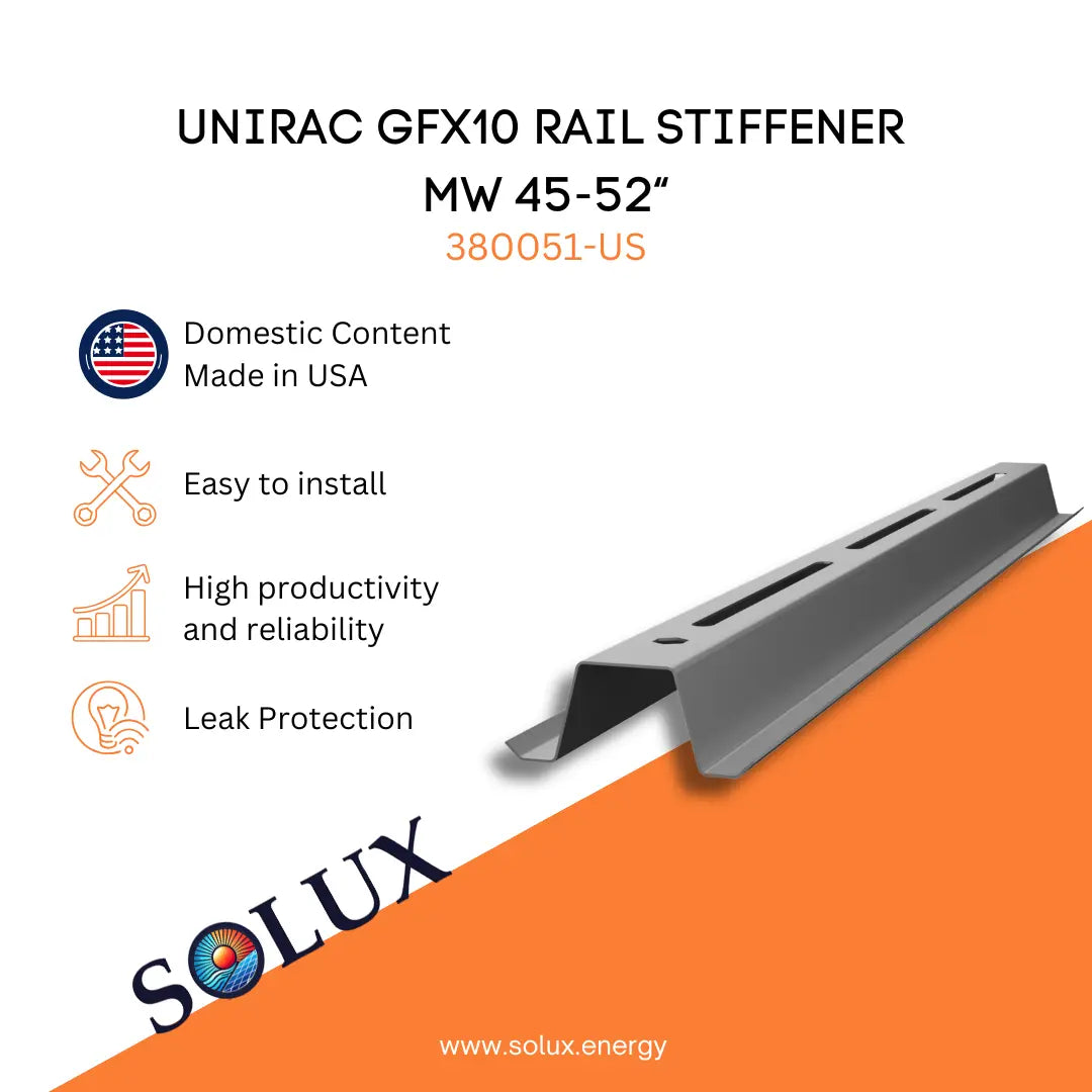 Unirac_GFX10_Rail_Stiffener_MW_45-42" 380051-US Domestic Solution