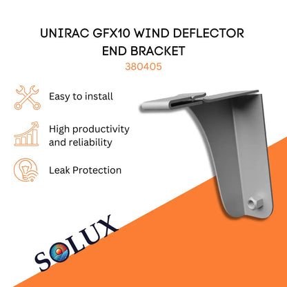 This is an image of Unirac End Bracket for GFX10 Wind Deflector (380405)
