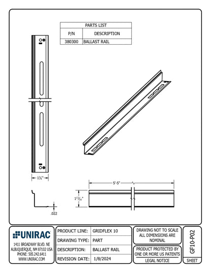 380300 ballast rail