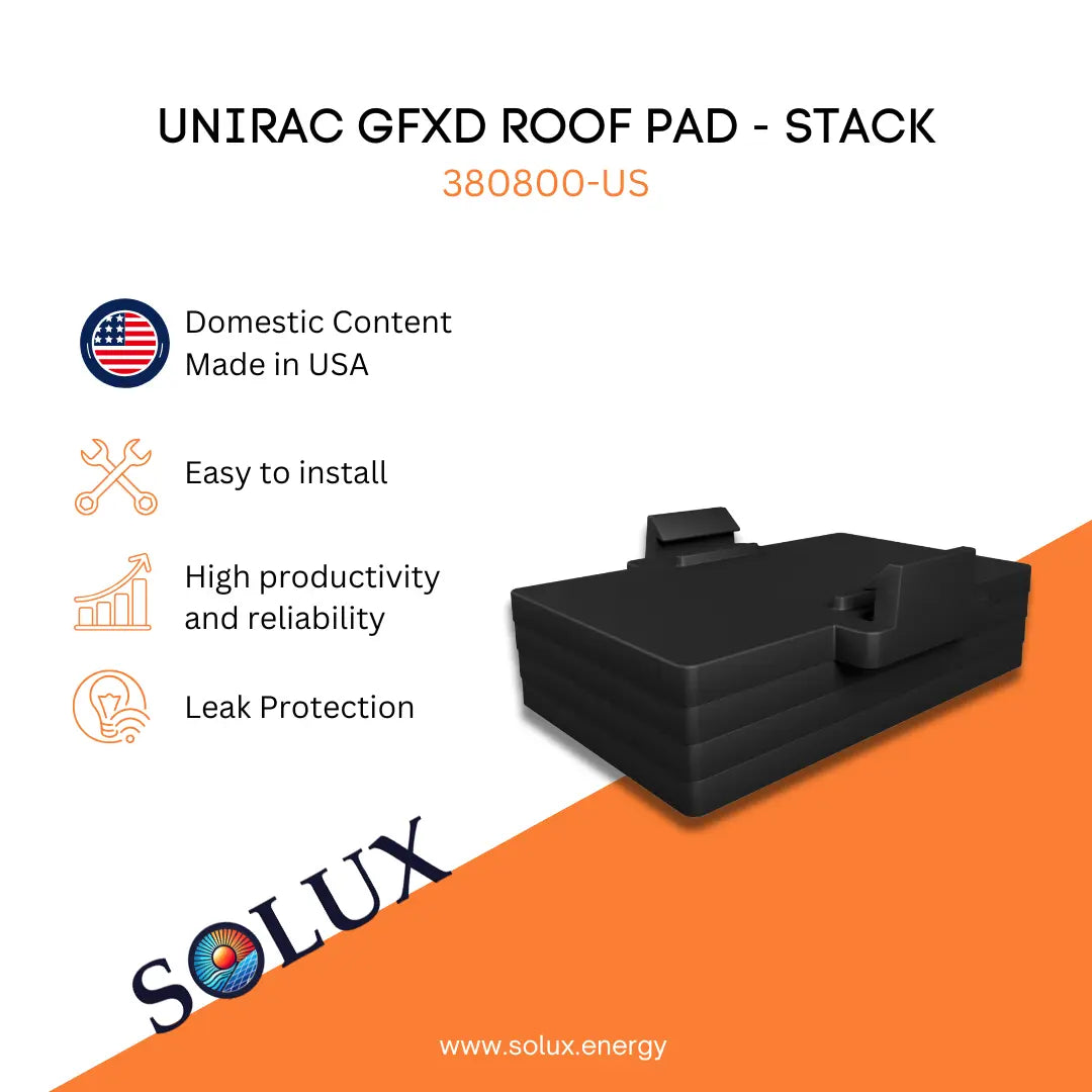 This is an image of Unirac Roof Pad - Stack GFX10 380800-US Domestic Solution