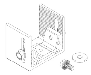 Product drawing of Unirac GRIDFLEX ATT CONNECTION KIT on a white background