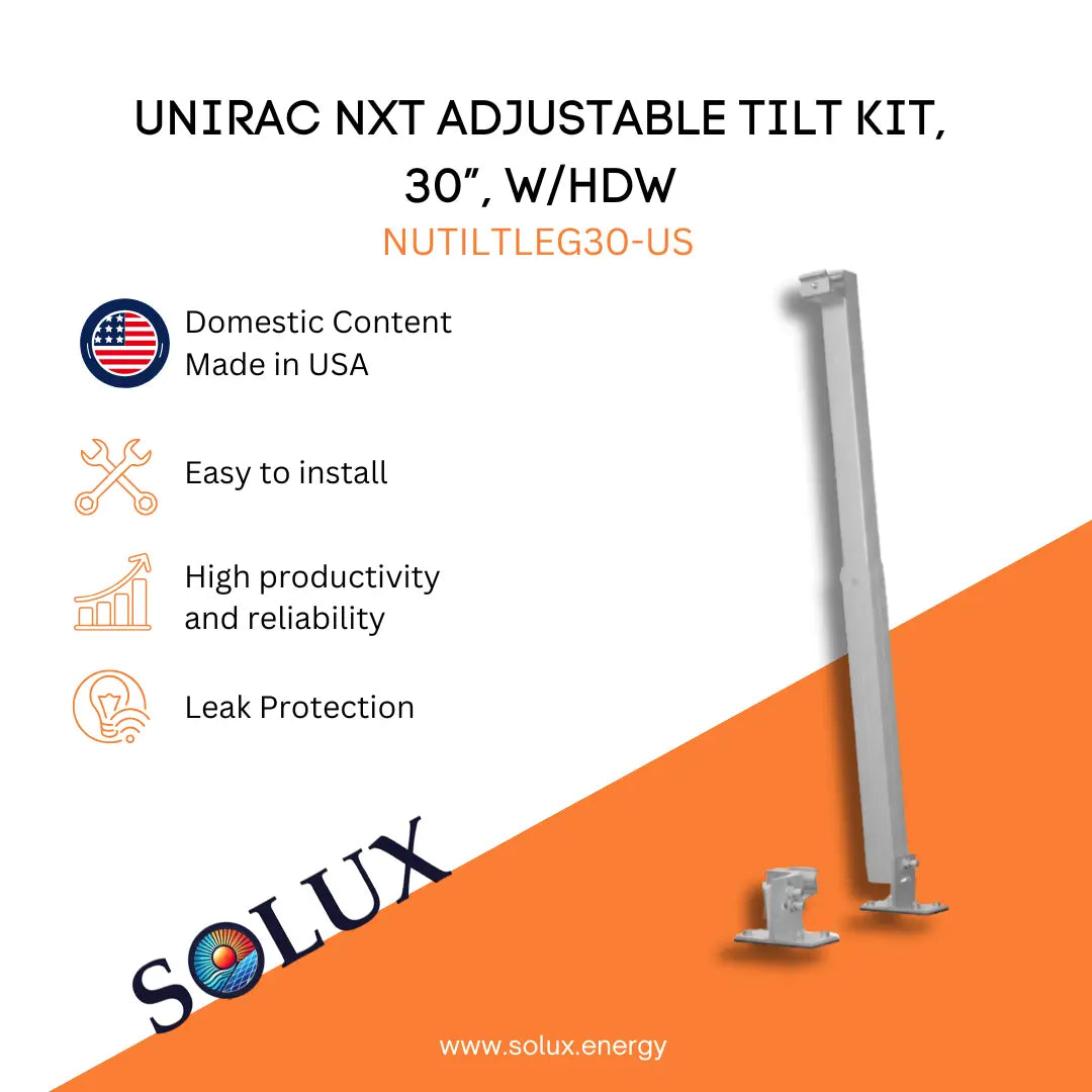 This is an image of Solar Panel Tilt Mount Kit 30" w/ Hardware | Unirac NXT