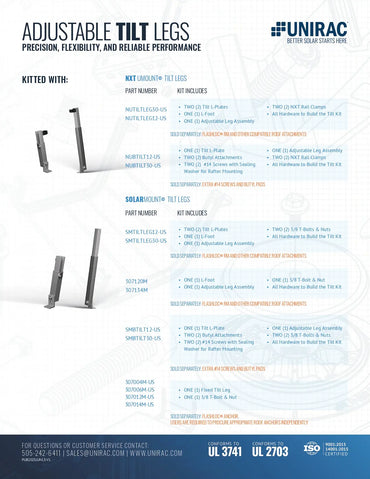 NUTILTLEG30-US solar panel tilt mount kit