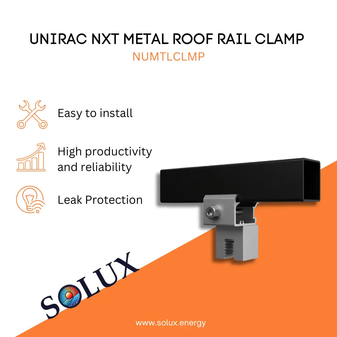 This is an image of Unirac Metal Roof Rail Clamps NUMTLCLMP