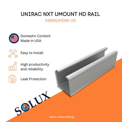 This is an image of Unirac HD Rail NXT Umount 246NUHDM-US, Domestic Solution 