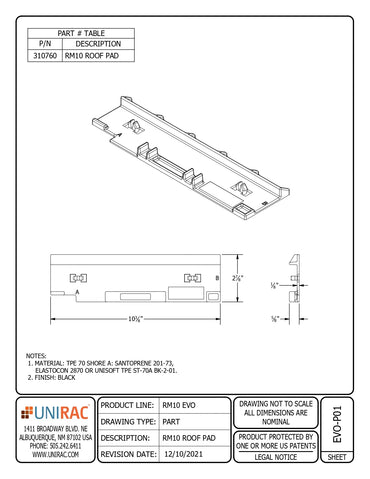 310760-US rm10 roof pad